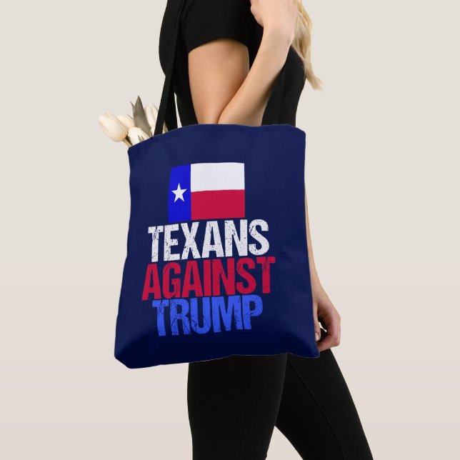 Texans Against Trump Blue Tote Bag (Close Up)