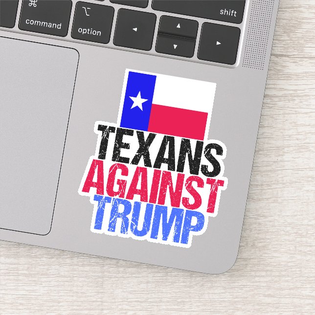 Texans Against Trump Texas Democrat Laptop Sticker (Detail)