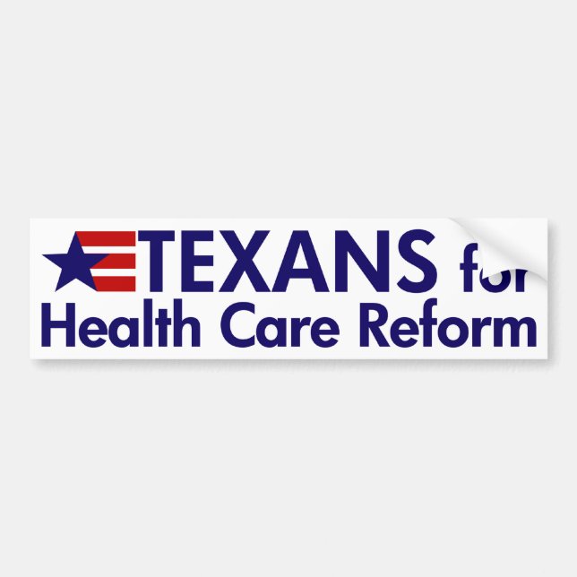Texans for Health Care Reform Bumper Sticker (Front)