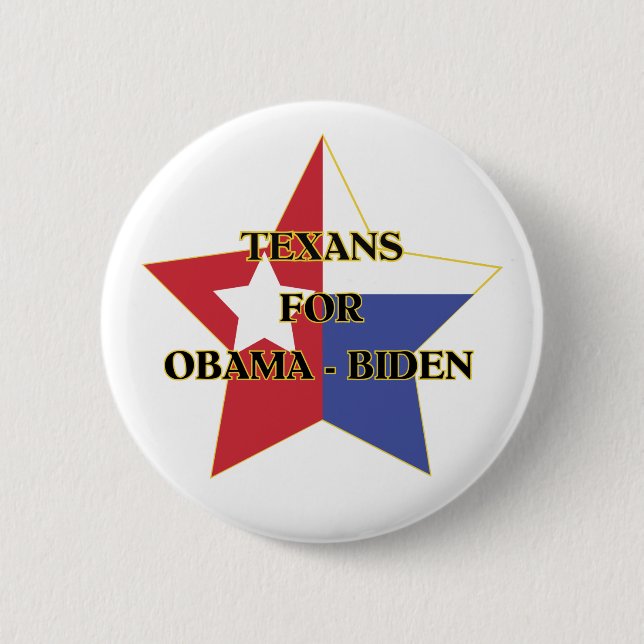 Texans for Obama-Biden Pinback Button (Front)