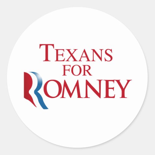 TEXANS FOR ROMNEYpng Classic Round Sticker