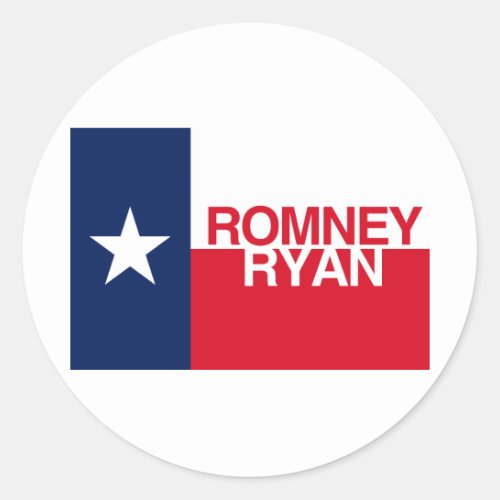 TEXANS FOR ROMNEY RYANpng Classic Round Sticker