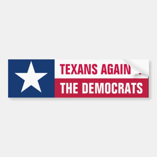 Texans vs Democrats Bumper Sticker