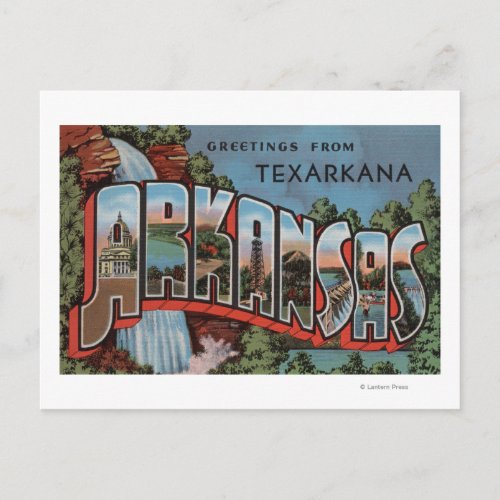 Texarkana Arkansas Waterfall Scene Postcard