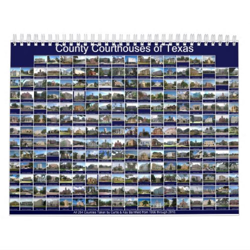 Texas 12 County Courthouse Wall Calendar