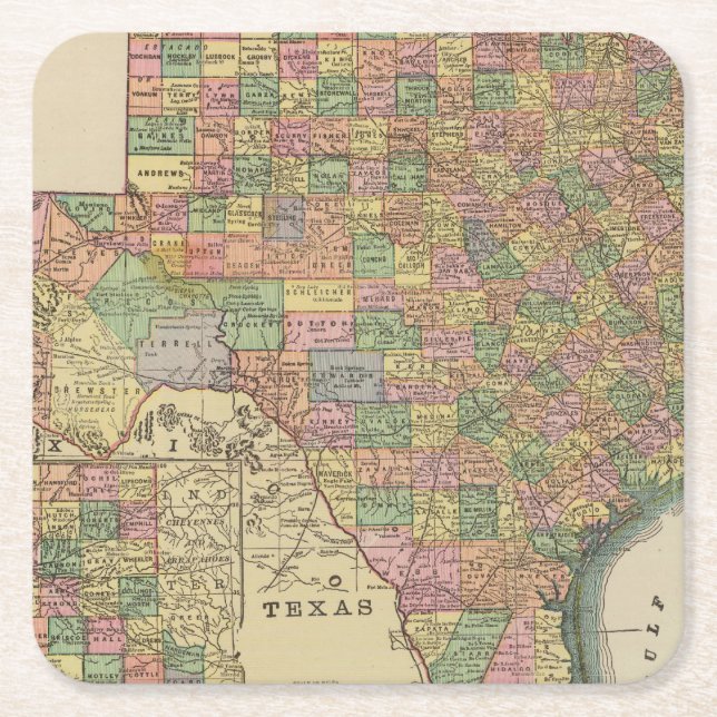 Texas 13 square paper coaster (Front)