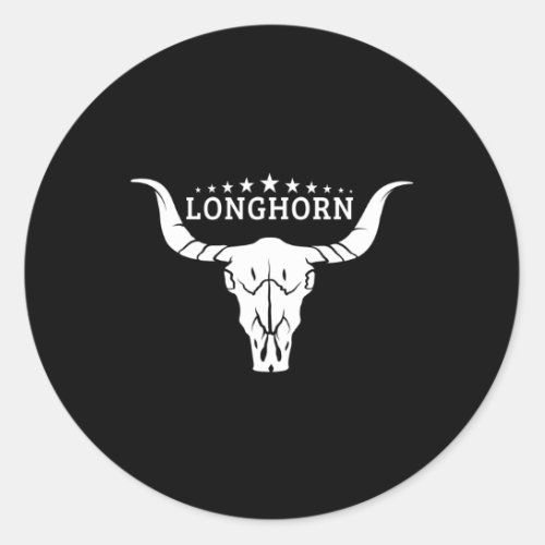 Texas 1845 Longhorn Cow And Rodeo Fan Classic Round Sticker