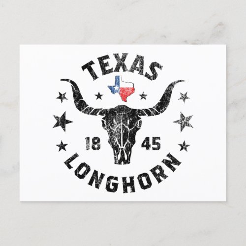 Texas 1845 Vintage Longhorn Cowboy And Rodeo Fan P Postcard
