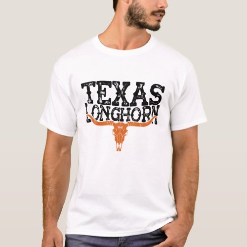 Texas 1845 Vintage Longhorn Cowboy And Rodeo Fan T_Shirt