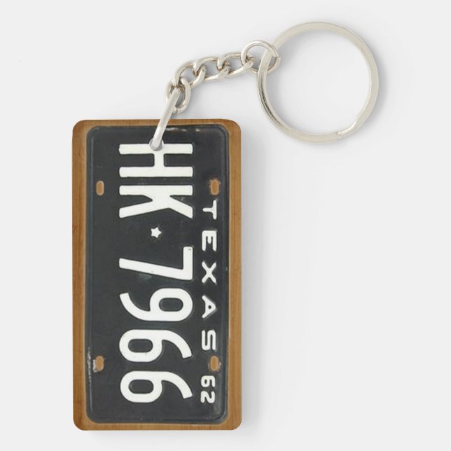 Texas 1962 Vintage License Plate Keychain (Back)