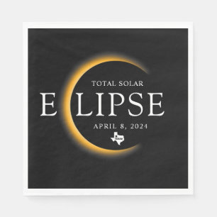 Texas 2024 Total Solar Eclipse Viewing Party Napkins