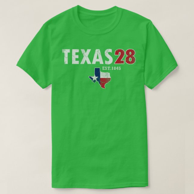 Texas 28th State 1845 Vintage Texan T-Shirt (Design Front)
