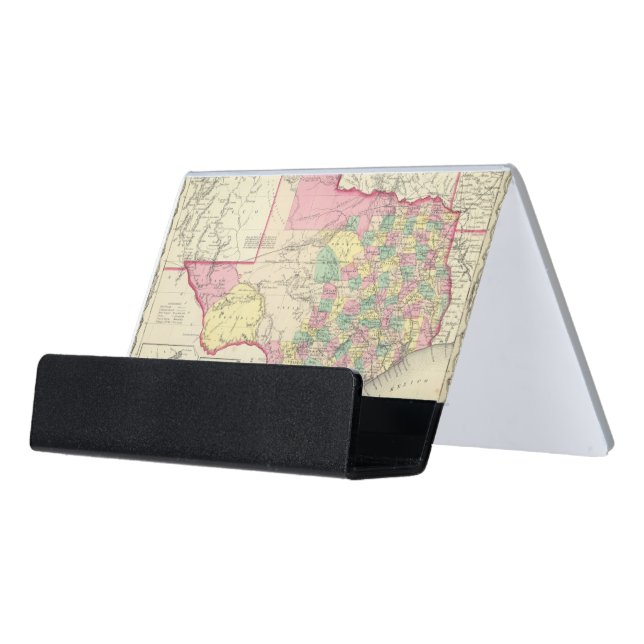 Texas 2 desk business card holder (Angled Front)
