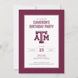 Texas A&M Birthday Party Invitation