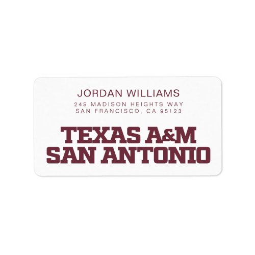 Texas AM San Antonio Label