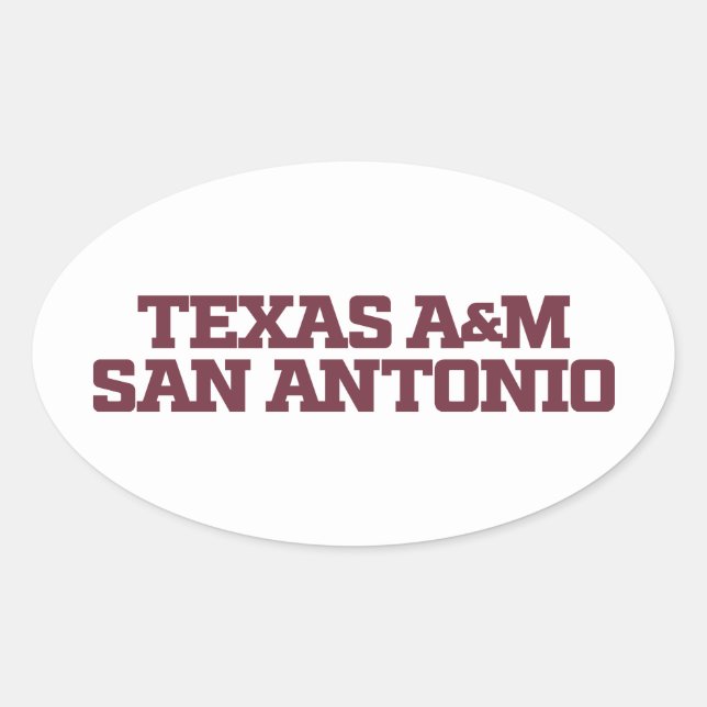 Texas A&M San Antonio Oval Sticker (Front)