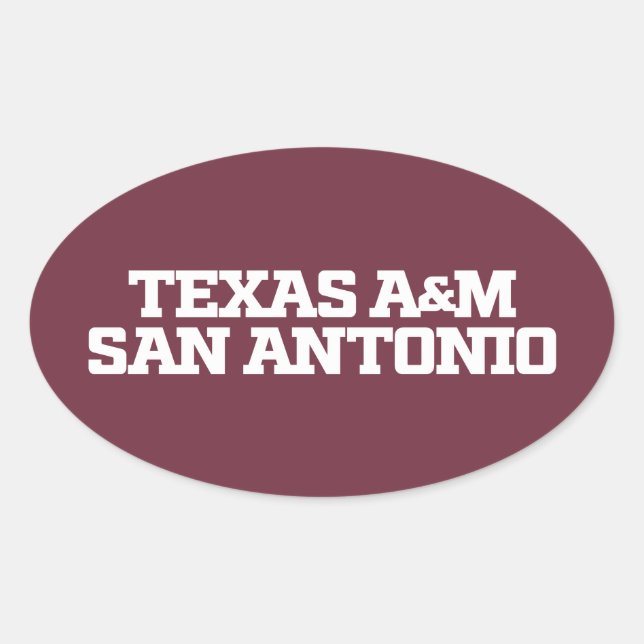 Texas A&M San Antonio Oval Sticker (Front)