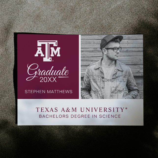 Texas A&M University Graduate Invitation (Invitation on background)