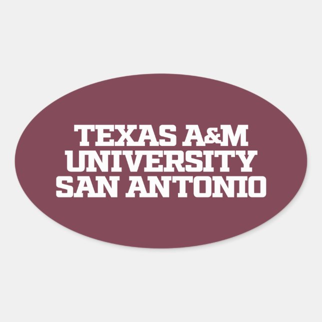 Texas A&M University-San Antonio Oval Sticker (Front)