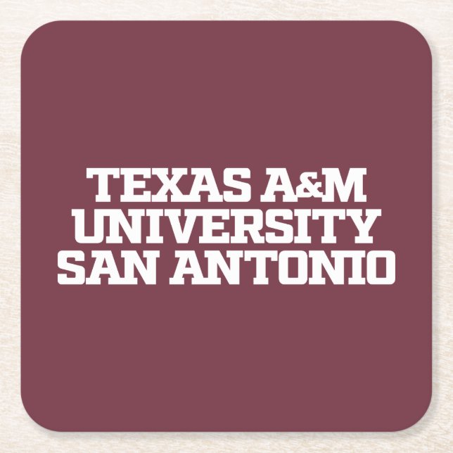 Texas A&M University-San Antonio Square Paper Coaster (Front)