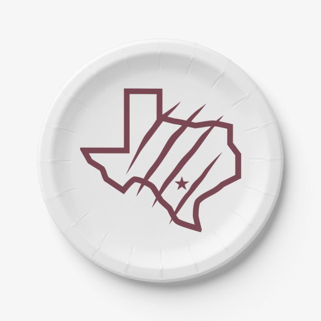 Texas A&M University-San Antonio | State Logo Paper Plates (Front)