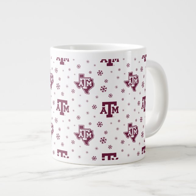 Texas A&M University Winter Pattern Giant Coffee Mug (Front Right)