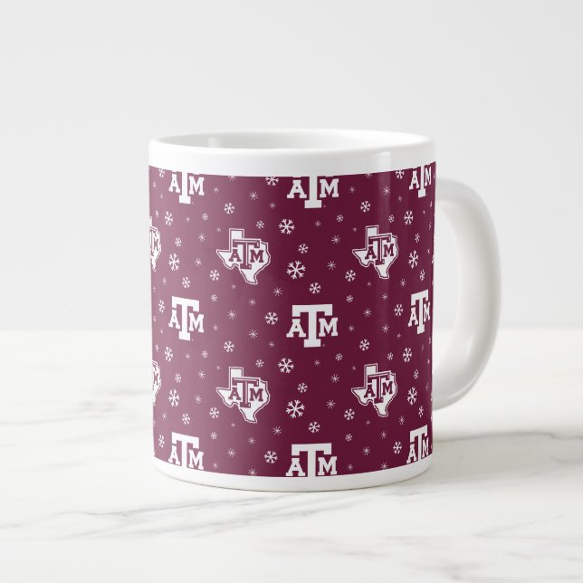 Texas A&M University Winter Pattern Giant Coffee Mug (Front Right)