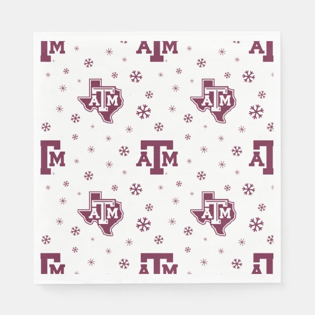Texas A&M University Winter Pattern Napkins (Front)