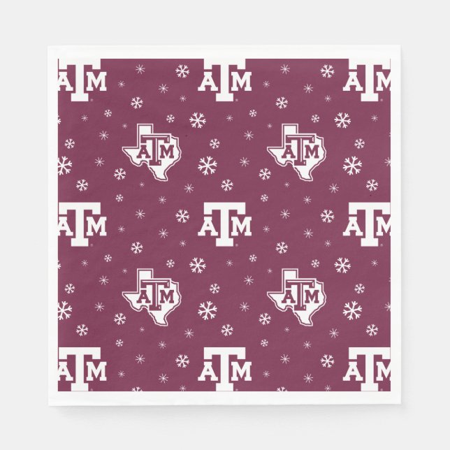 Texas A&M University Winter Pattern Napkins (Front)