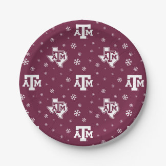 Texas A&M University Winter Pattern Paper Plates