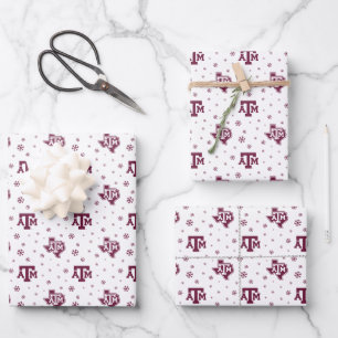 Texas A&M University Winter Pattern Wrapping Paper Sheets