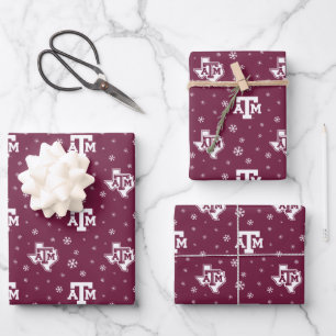 Texas A&M University Winter Pattern Wrapping Paper Sheets
