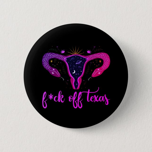 Texas Abortion Ban Celestial Uterus Protest  Button (Front)