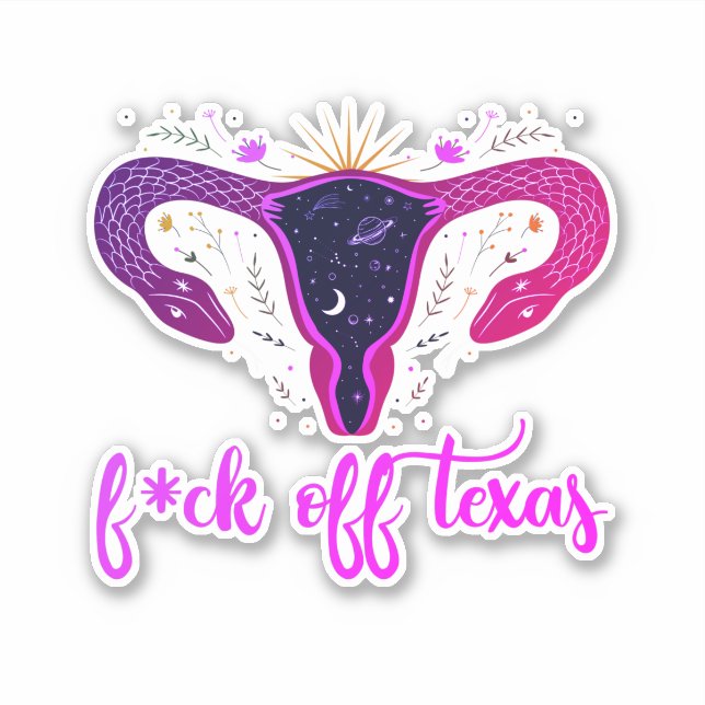 Texas Abortion Ban Celestial Uterus Protest Car  Sticker (Front)