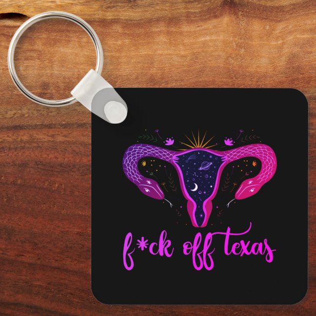 Texas Abortion Ban Celestial Uterus Protest   Keychain (Front)