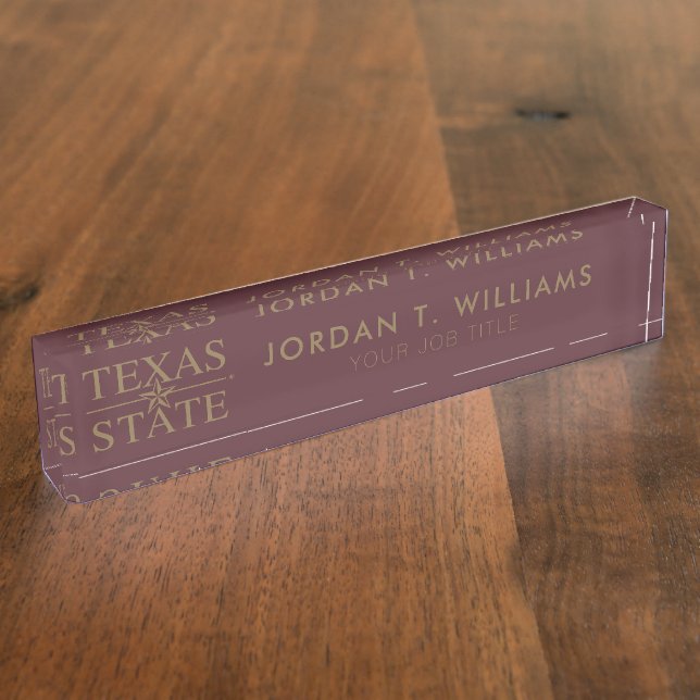 Texas Academic Mark Desk Name Plate (Side)