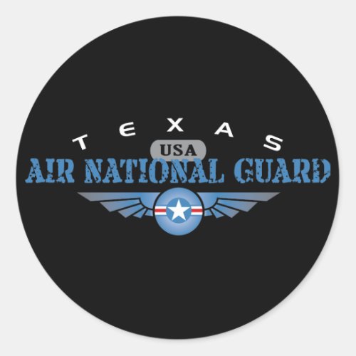 Texas Air National Guard Classic Round Sticker