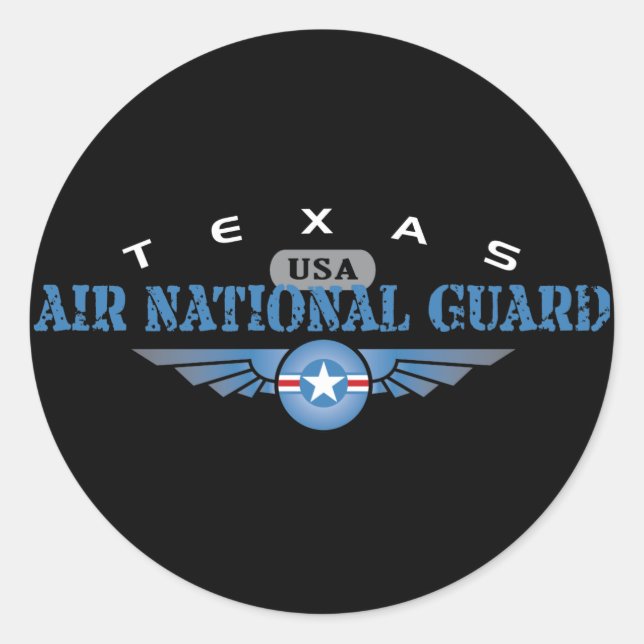 Texas Air National Guard Classic Round Sticker (Front)