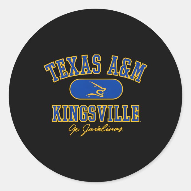 Texas Am Kingsville Javelinas Varsity Classic Round Sticker (Front)