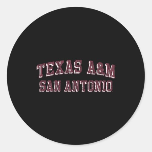 Texas Am San Antonio Jaguars Arch Heather Gray Classic Round Sticker