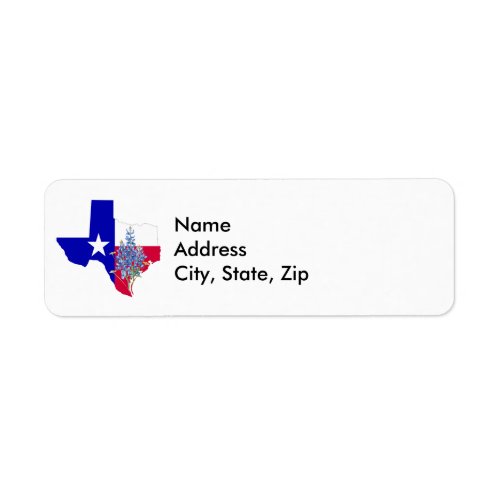 Texas and Bluebonnets Label