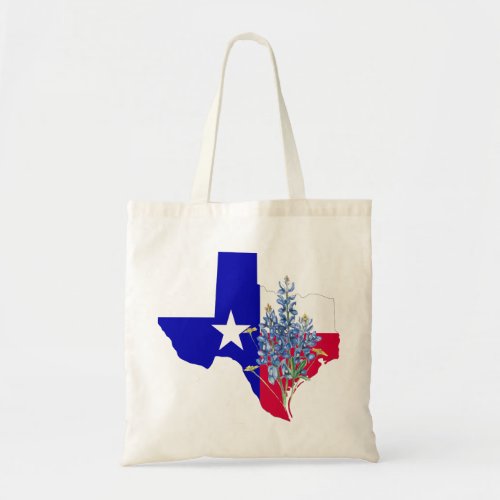 Texas and Bluebonnets Tote Bag