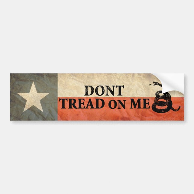 Texas and Don’t Tread on Me Flag Together Bumper Sticker (Front)