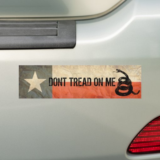 Texas and Don’t Tread on Me Flag Together Bumper Sticker | Zazzle