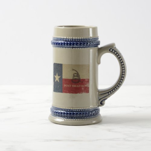 Texas and Gadsden Flag Beer Stein