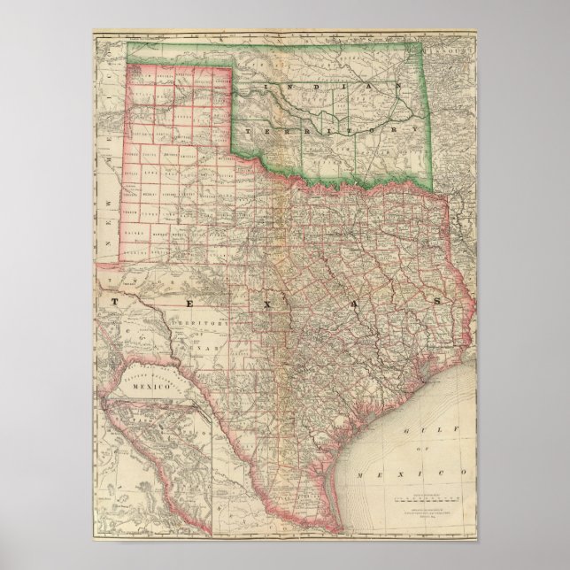 Texas and Indian Territory Poster (Front)