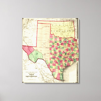 Texas and Indian TerritoryPanoramic Map Canvas Print