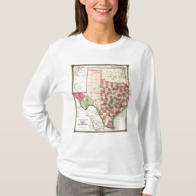 Texas and Indian TerritoryPanoramic Map T-Shirt (Front)
