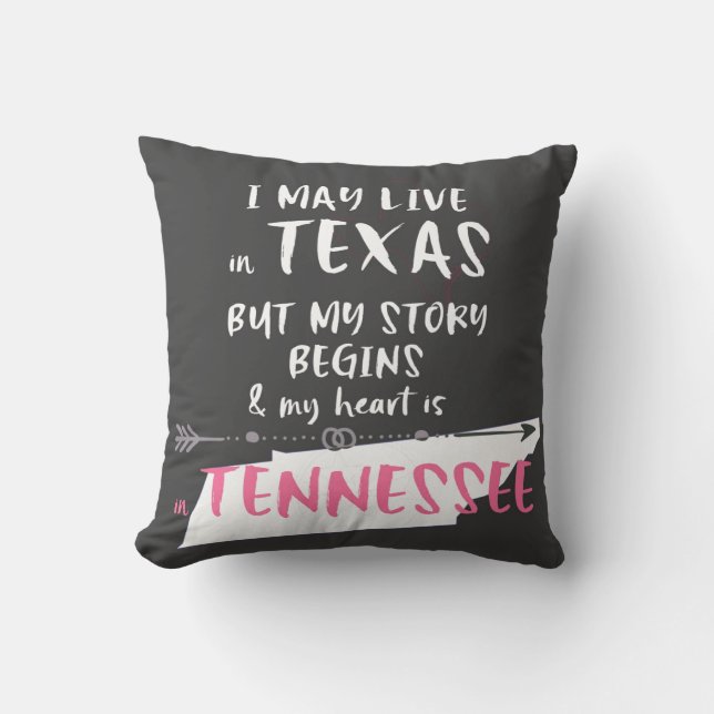 Texas and Tennessee Throw Pillow (Front)