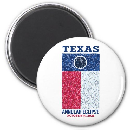 Texas Annular Eclipse Round Magnet
